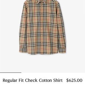 Burberry Beige and Red Check Casual Shirt
